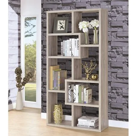 8 Shelf Staggered Bookcase